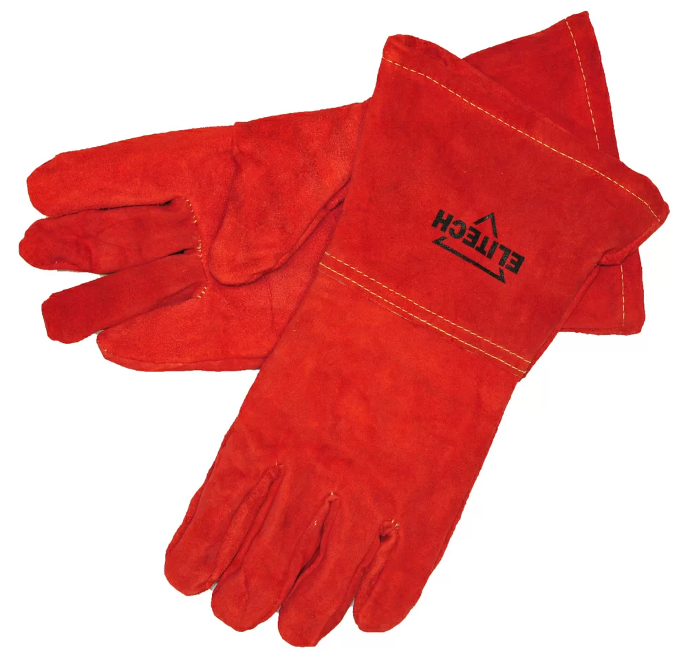 Краги сварочные Elitech красные – фото №1 Краги сварочные Elitech красные – №1