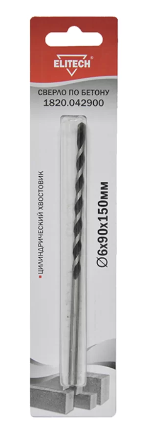 Сверло по бетону Elitech 6х150 мм (1 шт) – №1