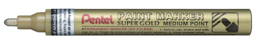 Маркер перманентный Pentel Paint 4,5 мм, золотистый – фото №1 Маркер перманентный Pentel Paint 4,5 мм, золотистый – №1