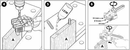 Кондуктор для шкантования Wolfcraft 6,8,10 мм №2
