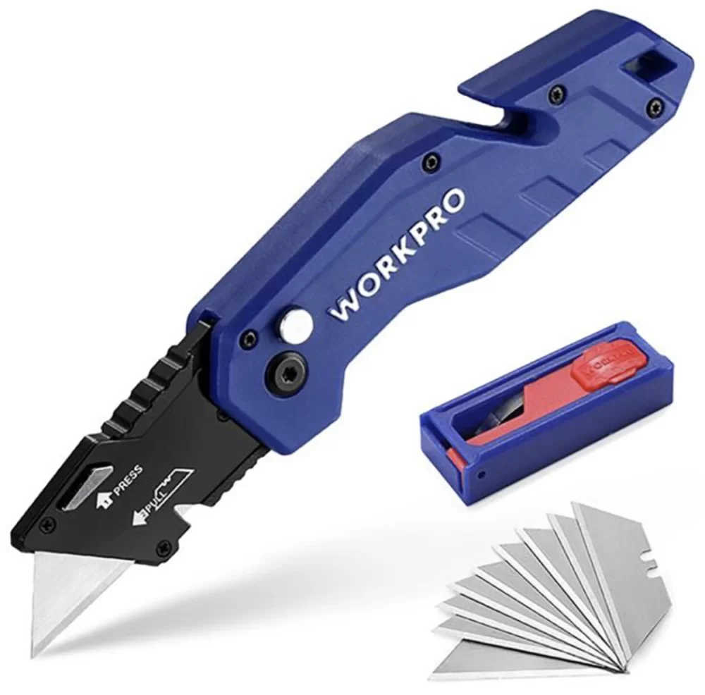 Нож складной WORKPRO с быстрой заменой лезвий, синий (WP211008) – №1