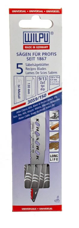 Полотно сабельное Wilpu 3059/150 Bi-Metal (1 шт) – №1