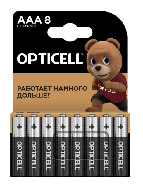 Батарейки Opticell Basic AAA LR03 алкалиновые (8 шт) – №1