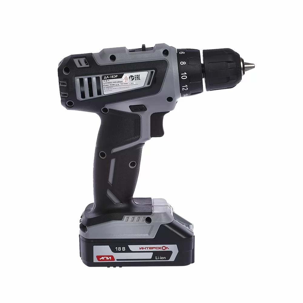 Аккумуляторная дрель-шуруповерт Интерскол ДА-18 ЭР Li-ion (2х2 Ач) – №2