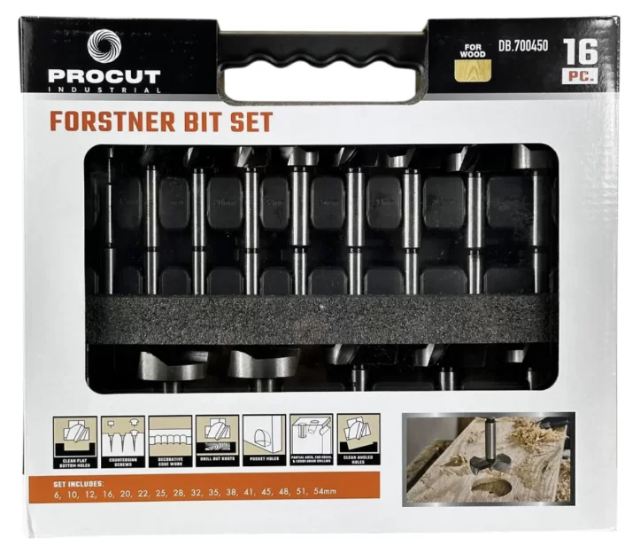 Набор сверл Форстнера Procut HSS 6-54 мм S=9.52 мм (16 шт) – фото №1 Набор сверл Форстнера Procut HSS 6-54 мм S=9.52 мм (16 шт) – №1