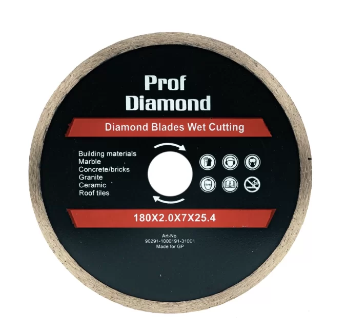 Диск алмазный Prof Diamond 180х2,0х25,4 мм сплошной – №1