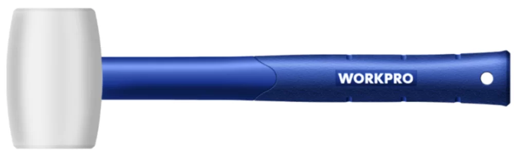 Киянка резиновая WORKPRO с пластиковой рукояткой, белая (WP241040) – №1