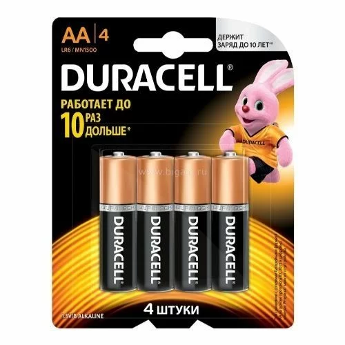 Батарейки Duracell Basic AA LR6 CN алкалиновые (4 шт) – №1