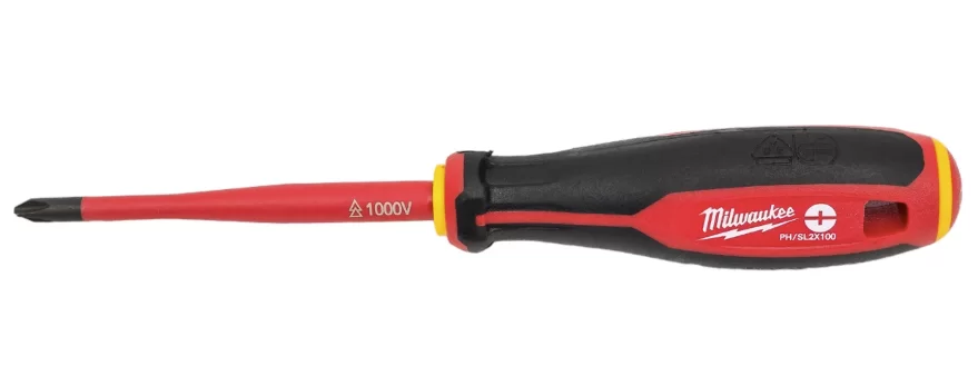 Отвертка диэлектрическая Milwaukee VDE PH/SL2 x100 мм с трехгранной рукояткой – №1