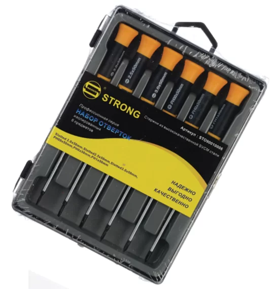 Набор отверток для точных работ Strong (6 шт) – фото №1 Набор отверток для точных работ Strong (6 шт) – №1