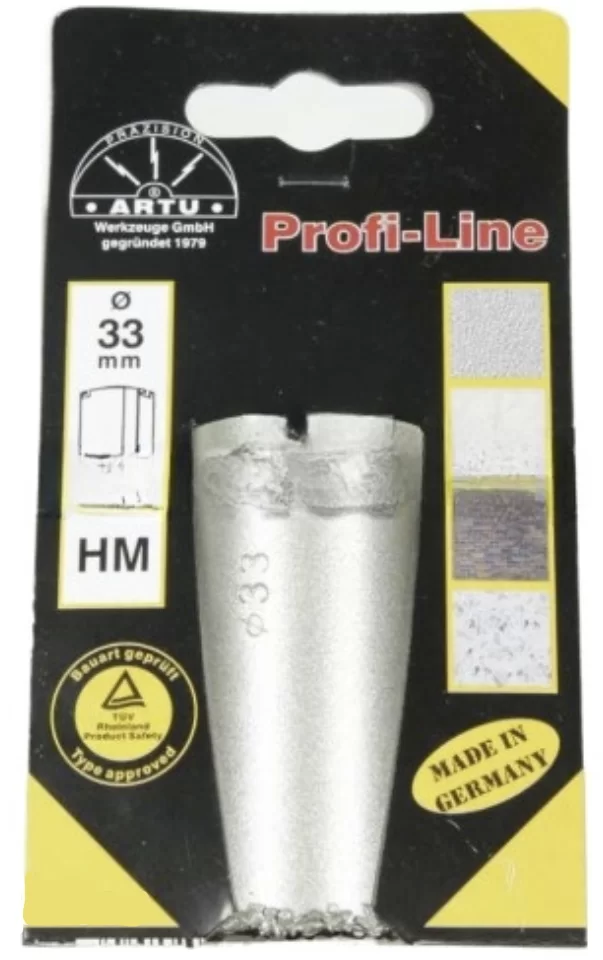 Коронка твердосплавная Artu Profi-Line HM 33 мм по керамике – №1