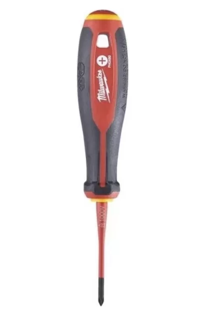 Отвертка крестовая Milwaukee VDE PH2 x100 мм диэлектрическая с трехгранной рукояткой – №1