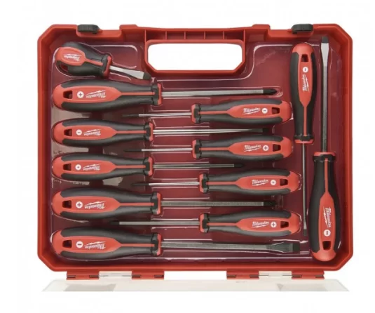 Набор отверток магнитых Milwaukee № 4 в пластиковом кейсе (12 шт) – фото №1 Набор отверток магнитых Milwaukee № 4 в пластиковом кейсе (12 шт) – №1