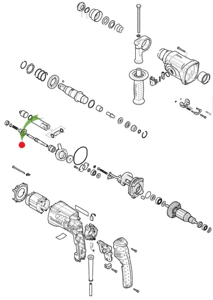 Шестерня вала Makita для перфораторов HR2450/ 2470 (010069(865) №1