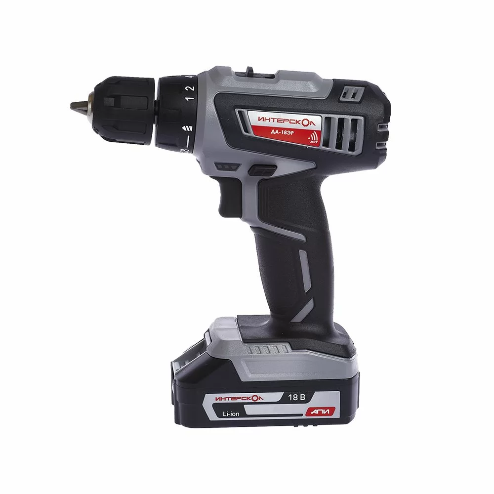 Аккумуляторная дрель-шуруповерт Интерскол ДА-18 ЭР Li-ion (2х2 Ач) – №1