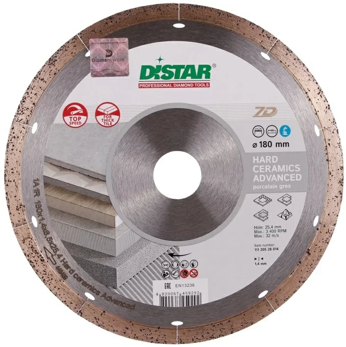 Диск алмазный Distar Hard Ceramics Advanced 180х25,4 мм – №1
