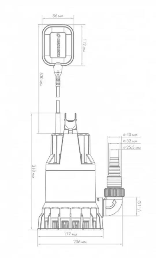 Насос дренажный Джилекс 220/12 №5