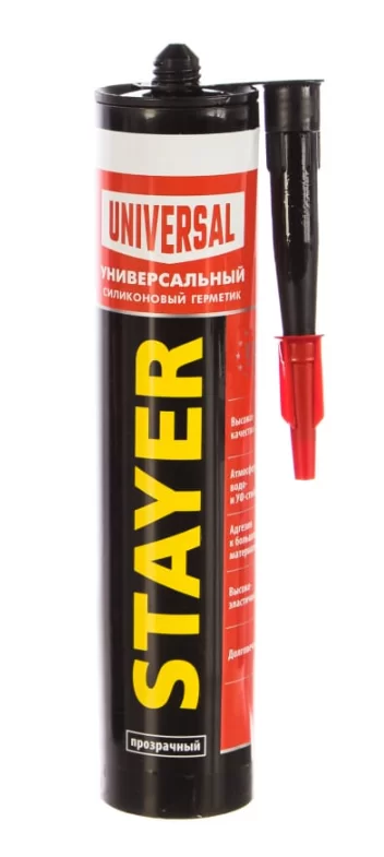 Герметик силиконовый Stayer 260 мл прозрачный универсальный – №1