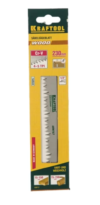 Полотно для сабельной пилы Kraftool S1531L 230 мм по дереву – фото №1 Полотно для сабельной пилы Kraftool S1531L 230 мм по дереву – №1