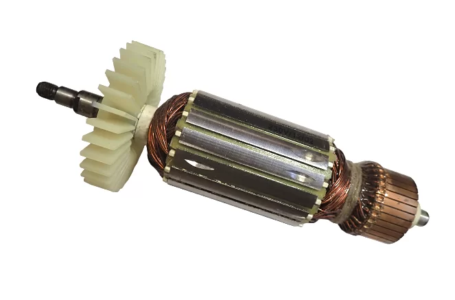 Якорь (ротор) для УШМ Интерскол 180/1800М с лыской – фото №1 Якорь (ротор) для УШМ Интерскол 180/1800М с лыской – №1