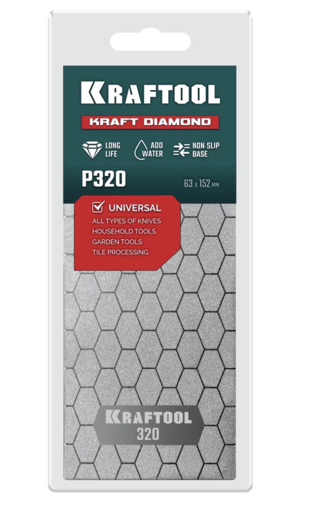 Пластина заточная Kraftool Diamond 63х152 мм Р320 алмазная – фото №1 Пластина заточная Kraftool Diamond 63х152 мм Р320 алмазная – №1