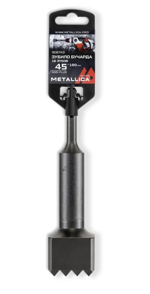 Зубило бучарда SDS-max Metallica Ultra 16T 45х180/130 мм – фото №1 Зубило бучарда SDS-max Metallica Ultra 16T 45х180/130 мм – №1