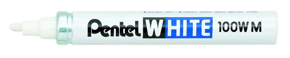 Маркер промышленный Pentel White 3,9 мм, пулеобразный, белый – фото №1 Маркер промышленный Pentel White 3,9 мм, пулеобразный, белый – №1