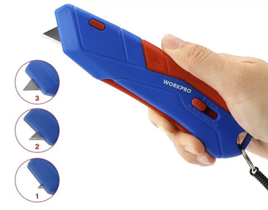 Нож автоматический WORKPRO с чехлом (WP213010) – №1