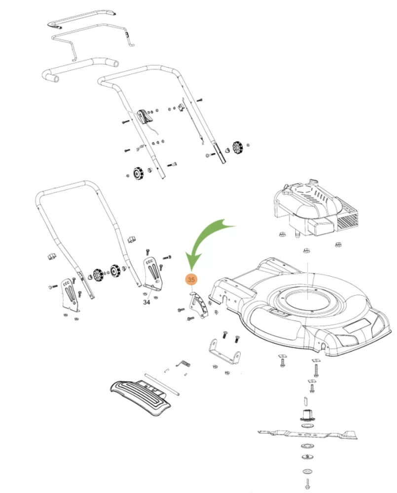 Сектор регулировки высоты Makita для газонокосилок PLM5120/ PLM5121 – фото №1 Сектор регулировки высоты Makita для газонокосилок PLM5120/ PLM5121 – №1