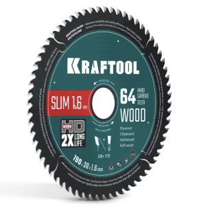 Похожие товары Диск пильный по дереву Kraftool 190х30x1.6 мм, 64Т (36955-190-30-64)