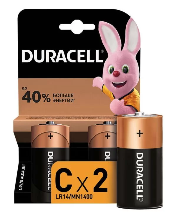 Батарейки Duracell Basic C LR14 алкалиновые (2 шт) – фото №1 Батарейки Duracell Basic C LR14 алкалиновые (2 шт) – №1