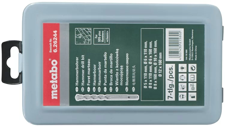 Набор буров SDS+ Metabo Classic (7 шт) – фото №1 Набор буров SDS+ Metabo Classic (7 шт) – №1