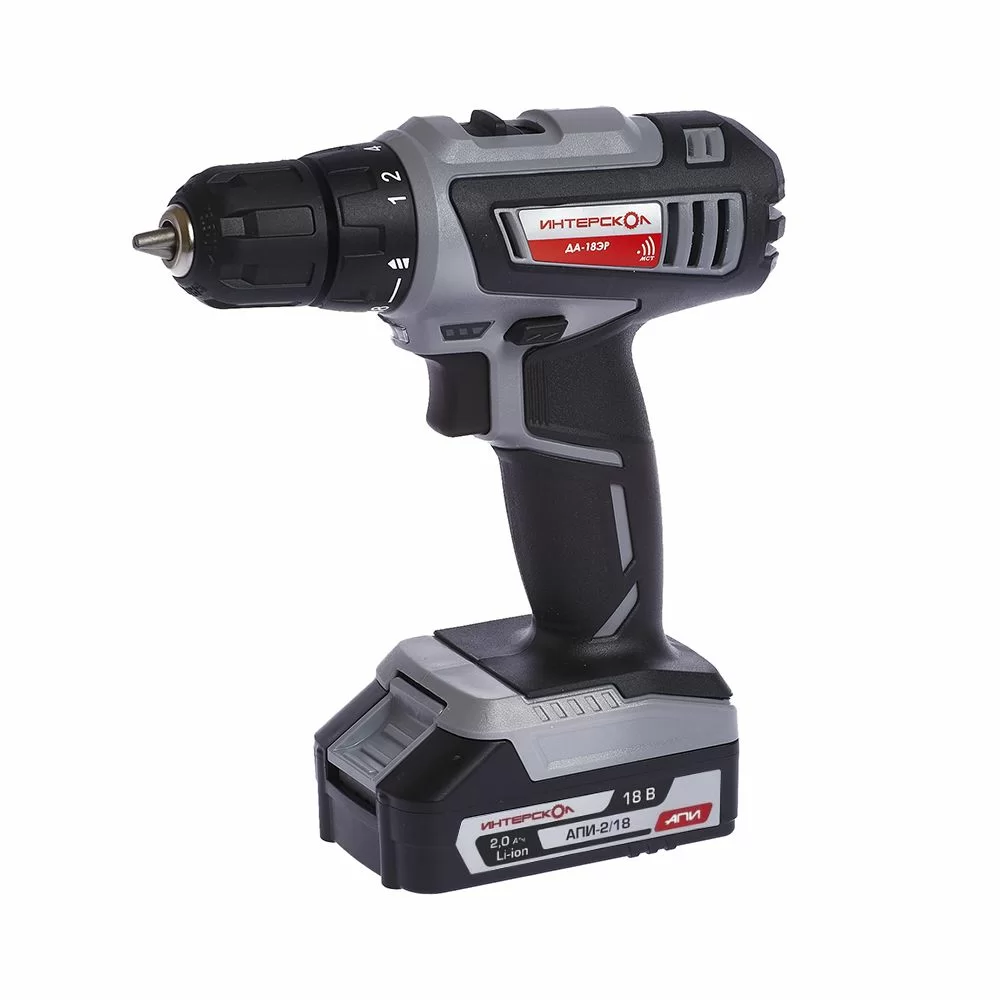 Аккумуляторная дрель-шуруповерт Интерскол ДА-18 ЭР Li-ion (2х2 Ач) – №1