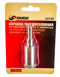 Товар «Коронка алмазная для дрели Skrab 20 мм по керамограниту» Фото товара «Коронка алмазная для дрели Skrab 20 мм по керамограниту»