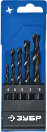 Товар «Набор сверл по дереву Зубр Профессионал спиральных 4,0-10 мм (5 шт)» Фото товара «Набор сверл по дереву Зубр Профессионал спиральных 4,0-10 мм (5 шт)»