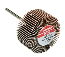 Фото товара «Диск шлифовальный лепестковый Зубр 30х15х6 мм Р180 на шпильке»