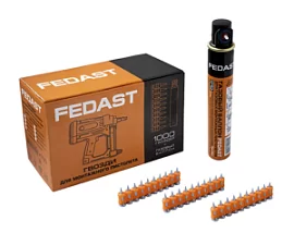 Товар «Гвозди Fedast 3,0х19 мм с кованым наконечником Bullet point + газовый баллон (1000 шт)» Фото товара «Гвозди Fedast 3,0х19 мм с кованым наконечником Bullet point + газовый баллон (1000 шт)»