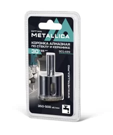Товар «Коронка алмазная Metallica Optima 30x55 мм #80 по стеклу/плитке» Фото товара «Коронка алмазная Metallica Optima 30x55 мм #80 по стеклу/плитке»