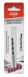 Фото товара «Сверло по дереву Elitech 4х45х75 мм »