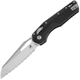 Фото товара «Нож Microtech MSI Ram-Lock Serrated Stonewash с рукоятью Tri-Grip Polymer (210T-12PMBK) »
