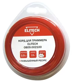 Товар «Леска для триммера Elitech 2,0 мм/15 м звезда» Фото товара «Леска для триммера Elitech 2,0 мм/15 м звезда»
