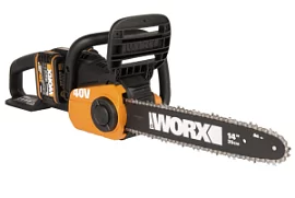 Товар «Аккумуляторная цепная пила Worx WG384E 40V 35 см (2х2,0 Ач)» Фото товара «Аккумуляторная цепная пила Worx WG384E 40V 35 см (2х2,0 Ач)»