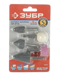Фото товара «Набор насадок-минишарошек абразивных Зубр 6 мм (5 шт) 35994-Н5»