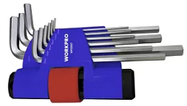 Фото товара «Набор ключей шестигранных WORKPRO 2-10 мм удлиненных (9 шт) (WP222027)»