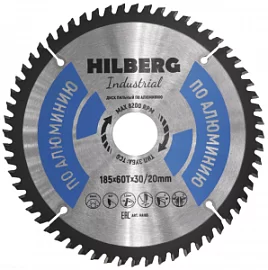Фото товара «Диск пильный Hilberg Industrial Алюминий 185х30/20 мм 60T»