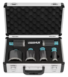 Фото товара «Набор алмазных коронок по керамике Bihui 25, 35, 40, 45, 68 мм (5 шт)»