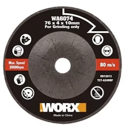 Товар «Диск шлифовальный по металлу Worx 76х4х10 мм» Фото товара «Диск шлифовальный по металлу Worx 76х4х10 мм»