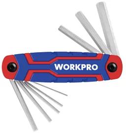 Фото товара «Набор ключей шестигранных WORKPRO 1,5-8 мм складной (8 шт) (WP222019)»