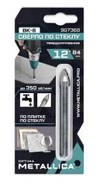Фото товара «Сверло по стеклу и плитке Metallica Optima 12х84 мм/ 2 резца с цилиндрическим хвостовиком»