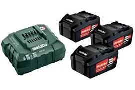 Фото товара «Комплект аккумуляторов Metabo Basic-Set (3 акк 4,0Ач 18В+ЗУ ASC 55)»